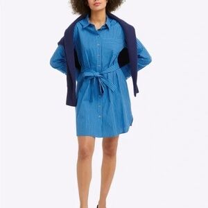 Draper James Blue Pinstripe Mini Dress